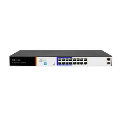 Cina Full Hored POE Gigabit Switch 16 Port PoE With 2 Uplink SFP Ports in vendita