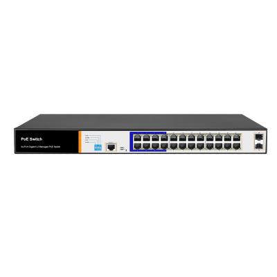 中国 LACP Hot-selling 24 Port Managed Layer 2 PoE Switch 100-240V Supports AI POE For CCTV 販売のため