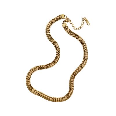 China Trendy Trendy Jewelry Necklace Hip Hop Link Chain 18K Gold Plated Stainless Steel Hip Hop Necklace For Women Men for sale