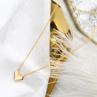 China Trendy Fashion Jewelry Minimalist Necklaces Love Heart Shape Gold Plated Charm Necklaces For Women Men for sale