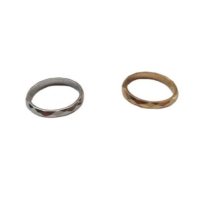 China TRENDY Fashion Jewelry Rings Minimalist Ring Stainless Steel For Women Men Couple Ring 18K Gold Plated for sale