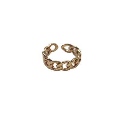 China TRENDY Rings Hollow Jewelry Fashion Braided Geometric Geometric Ring 18k Gold Plated Simple Line Ring For Women Men for sale