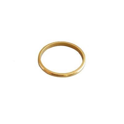 China TRENDY Minimalist Fashion Jewelry Rings 18K Gold Plated Stainless Steel Band Ring For Women Mens for sale