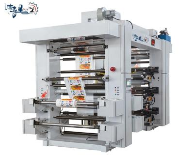 China food & Beverage Shops 6 Color Roll To Roll Non Woven And Plastic Pouch Flexo / Flexographic Printing Machine With PLC Control for sale