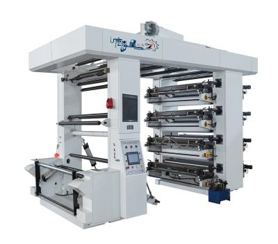 China food & Beverage Shops 8 Color Plastic Bag Flexo Type High Speed ​​Flexographic Printing Machine With PLC Control for sale