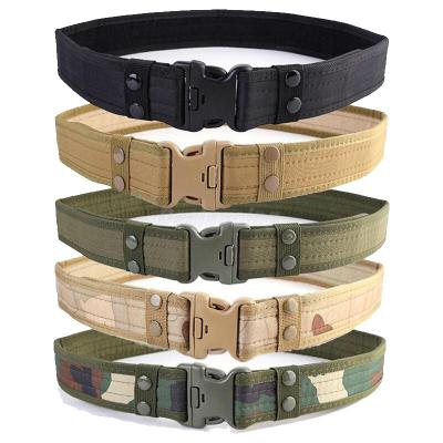 China New Comfortable Combat Duty Canvas Sports Tactical Belt With Buckle Plastic Army Military Outdoor Adjustable Belt for sale