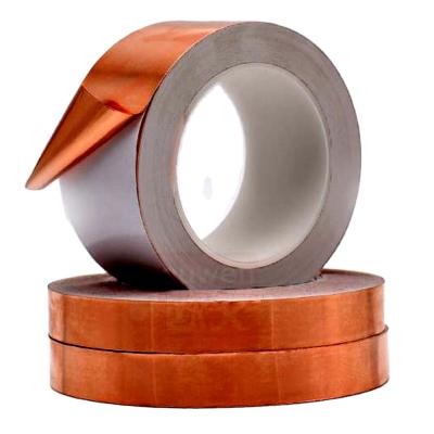 China Heat Resistant Quality Guaranteed Waterproof 0.020mm Thickness Copper Foil Shielding Strip With Acrylic Adhesive for sale