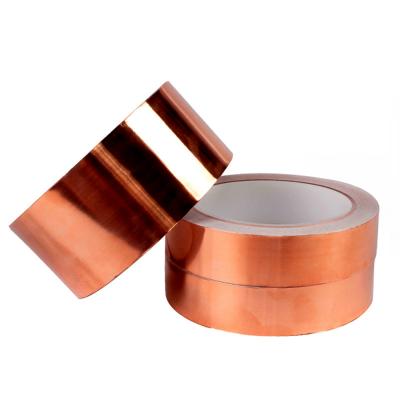 China Heat Resistant Low Price Flame Retardant Double Sided 0.022mm Thickness Copper Tape With Coating For EMI Shielding for sale