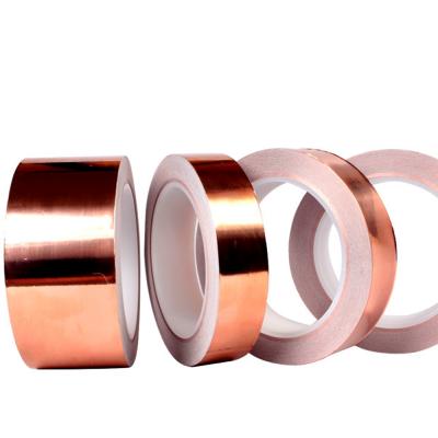 China Hot Sale Heat Resistant 0.018mm Thickness Electromagnetic Conductive Copper Tape For Cable Armor for sale