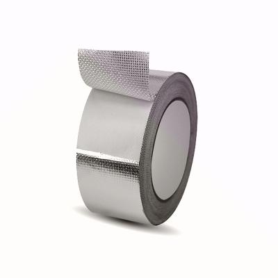 China Low Price Heat Resistant Aluminum Foil Fiber Fabric High Strength Flame Retardant Reinforced Tape With Coating for sale