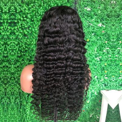 China hd 613 40 inch raw curly brazilian 360 lace wave hair frontal wig seller pre plucked hd 613 transparent swiss lace frontal wig for sale