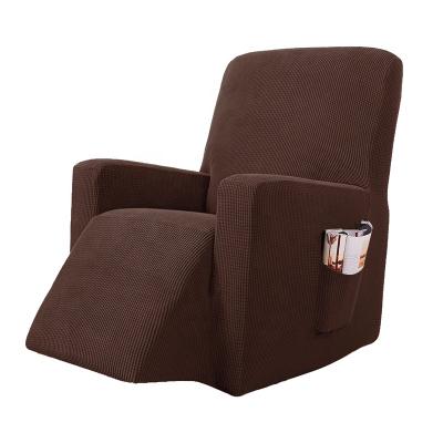 China Elastic Customize Color Inclusive Single Slip Resistant Recliner Slipcovers Recliner Chair Covers With Side Pocket for sale