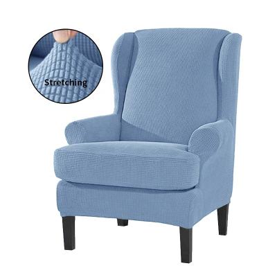 China Elastic Reversible Chair Cover Wingback Arm Stretch Design Grid High Stretch With Best Back Chair Sofa Covers Custom Made for sale