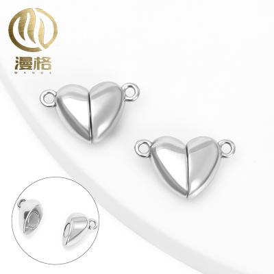 China Heart Shaped Magnetic Accessing Stainless Steel Buckle Bead Necklace Accessories Lovers Bracelet DIY Accessories for sale