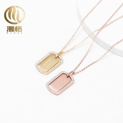 China Good Return Product Good Luck Badge Necklace Professional CLASSIC Stainless Steel Jewelry for sale