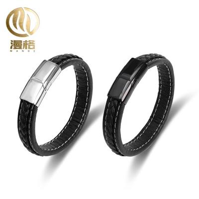 China 2021 Fashion 12*6mm Stainless Steel + Cowboy Lovers Bracelet Factory Spot Wholesale Support Customization for sale