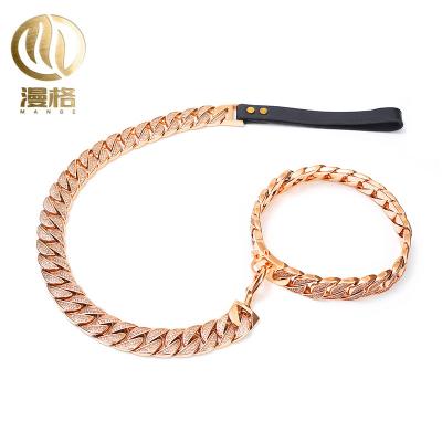 China High Quality Stainless Steel Pet Collar Dog Leather Bracelet Chain for sale