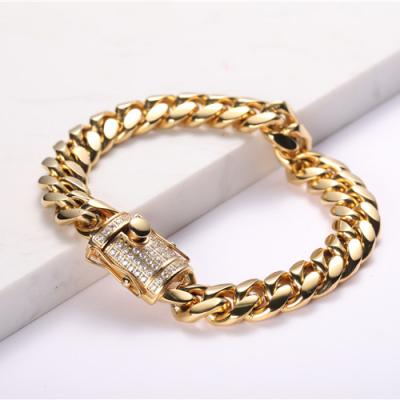 China FASHIONABLE high quality diamond encrusted cuban bracelet for men with personality hip hop bracelets for sale