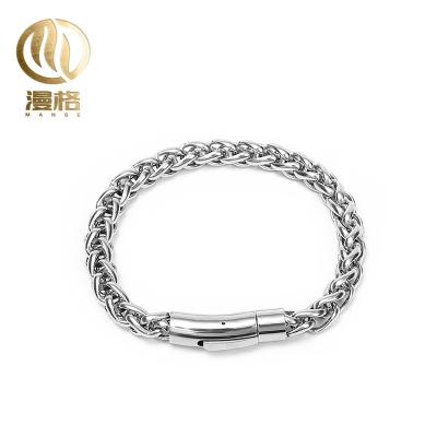 China Recommended Product FASHIONABLE Popular Unixex Couples Charm Stainless Steel Bracelet for sale