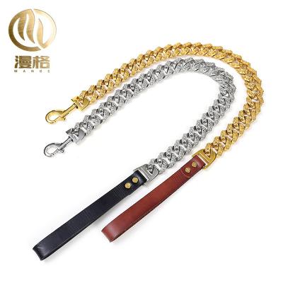 China Wholesale Popular Gold Reliable Dog Training Collar Stainless Steel Manufacturer China Steel Leash for sale