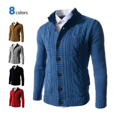 China Breathable Masheng 2021 Winter Formal Dip Men's Sweater Dropshipping 8 Colors Brown Knitted Sweaters Plus Size 3XL Cardigans Men for sale