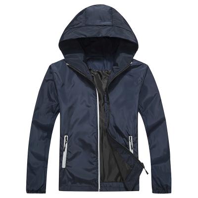 China Masheng Collar Viable 2021 Custom Logo Outdoor Jackets Men Plus Size 6XL New Stylish Bright Zipper Navy Anorak Jacket for sale