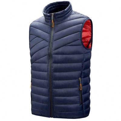 China Custom Men's Vest Masheng Stripper Vest Stand Collar Breathable Down Jacket Cotton Coat Nylon Fashion Waistcoat Vest Breathable Light Weight for sale