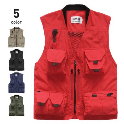 China 2021 Photography Vest Photography Cardigan Multi-pocket Custom Outdoor Zipper Slim Uyility Vest Men for sale