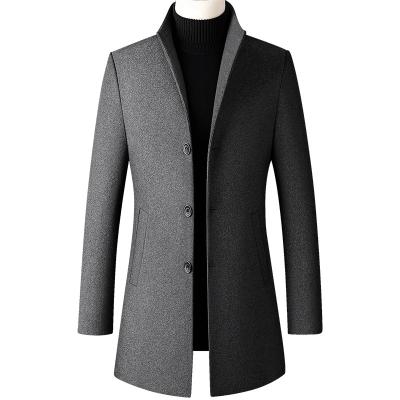 China Overcoat Autumn Slim Fit Mens Wool Coat Leisure Winter Coat Business Warm Jacket Long for sale