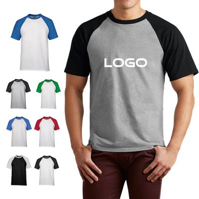 China Masheng Compressed Custom Design Men's T-shirt 2021 Summer Casual 100% Cotton T-Shirts New Insert Contrast Color Men's Sleeve T-Shirts for sale