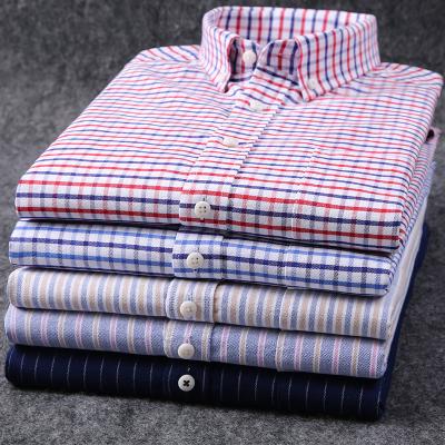 China 2021 Viable Striped Formal Shirt Cotton New Men'S Striped Shirt High Quality Men Formal Net Shirt for sale