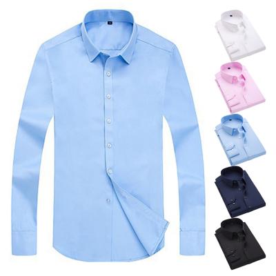 China Viable factory direct wholesale price men's classic shirt Amazon sale solid color hot business wear 5XL plus size shirts men for sale