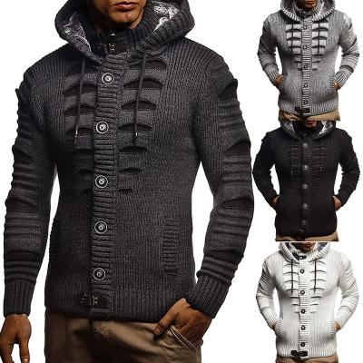 China High Quality Acrylic Knitting Designer Urban Casual Hooded Sweater Men's Cardigan Sweater Fashion Breathable Hooded Jacket 2021 New for sale