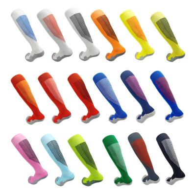 China 2021 New Brand Men's Breathable Design Compression Soccer Socks Logo Team Name High Quality Custom Non-slip Sport For Kid And Adult for sale