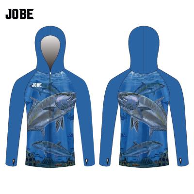 China Tournament Shirts Anti-UV Custom Fishing Sport Full Full Performance Jersey Long Sleeve Fishing Shirt With Hood for sale