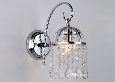 China Modern Chrome 1 Light Crystal Indoor Wall Sconce For Bedroom for sale