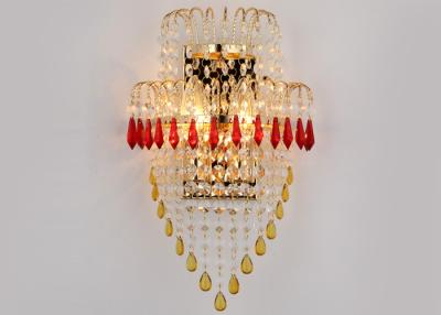 China Two Lights Golden Indoor Wall Lights With Crystal Bead Curtain for sale