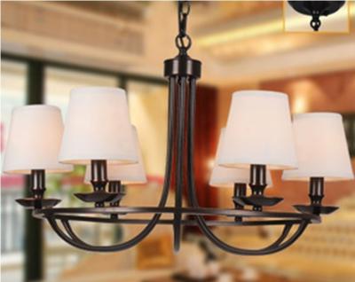 China Wrought Iron Modern Chadelier Lamp 6 Light / Bedroom Chandeliers Lighting for sale