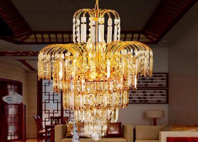 China Gold Tree Honeysuckle Luxury Crystal Chandelier Lamp D420*H560* Chain L 350mm for sale