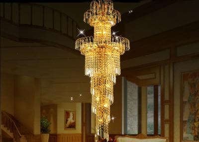 Chine Large-Scale Luxury Golden Crystal Chandlier Lamp for Villa Stair Lights or Hotel Lobby à vendre