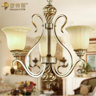 China Silver White Hanging Wrought Iron Ceiling Lights American Style , 3 Light for sale