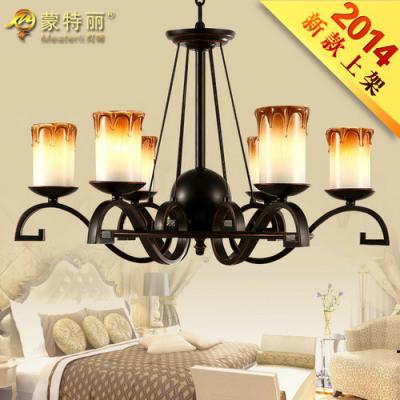 China Villa / Hotel Lobby LED Wrought Iron Ceiling Lights with Shade 50cm Height for sale