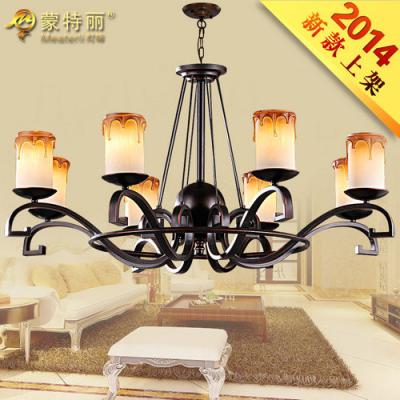 China Luxurious Wrought Iron Pendant Lighting/ Modern Candle Chandeliers for Coffee Bar for sale