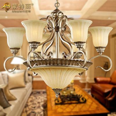 China Glass Hanging Funky Wrought Iron Chandeliers , Large Pendant Lamp for sale