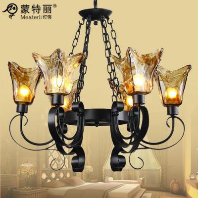 China Contemporary Wrought Iron Ceiling Lights 8 Light , Decorative Wrought Iron Chandelier for sale