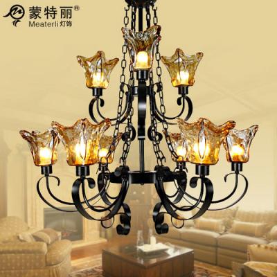 China Crystal Wrought Iron Modern Metal Chandelier for sale