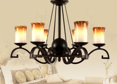 China Candle Type Wrought Iron Art Deco Chandelier with Iron and Glass , Modern or Traditional for sale