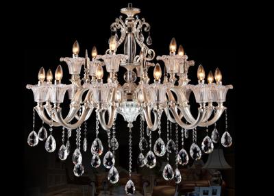 Chine Perlez les grands lustres d'hôtel de zinc argenté/les lampes faites sur commande de lustre style européen luxueux à vendre