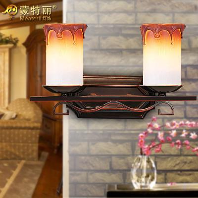 China Decorative Candle Blown Glass Shade Bathroom Over Mirror Lights with Double Light for sale