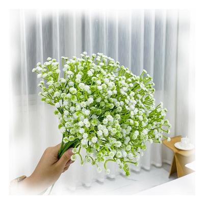 China Wholesale natural wedding preserved baby's breath flowers dry flower+Silk Cloth+ Plastic+ yarn home decoration gypsophila preserved babysbreath for sale